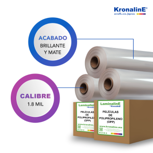 LC043 PELÍCULA POLYPRO (BOPP) 1.8 MIL MATE P/LAM N3" 1.09 X 304.8 m RL