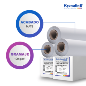 SUBL15 PAPEL PROFESIONAL PARA SUBLIMACION SECADO RAPIDO 100 g N3" 1.62 x 1000 m RL