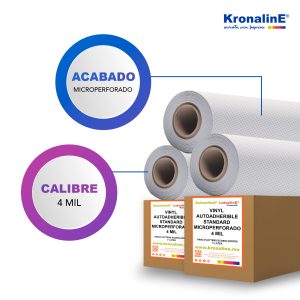 MICST06  VINYL AUTOADHERIBLE MICROPERFORADO STANDARD 4 MIL N3" 1.524 x 50 m RL