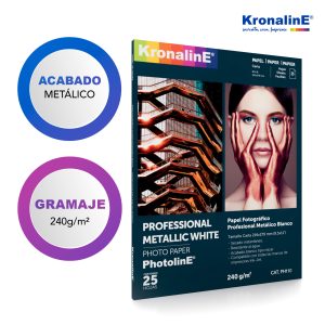 PH110-B  Professional Metallic White Photo Paper 240g HOJAS TAMAÑO CARTA 0.216x 0.279m / (8.5"x11") Paq. C/500 hjs