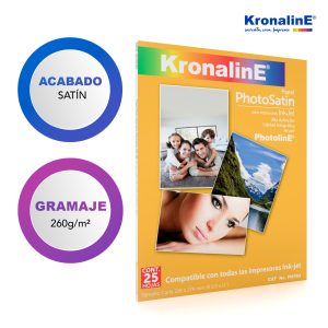 PH393-B  Papel Profesional Fotográfico Satín 260g HOJAS TAMAÑO CARTA 0.216x 0.279m / (8.5"x11") Paq. C/500 hjs