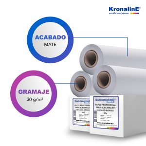 SUBL201 PAPEL PROFESIONAL PARA SUBLIMACIÓN SECADO RÁPIDO 30 G N3" 1.62 x 300 m