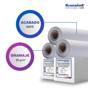 SUBL204 PAPEL PROFESIONAL PARA SUBLIMACIÓN SECADO RÁPIDO 30g 1.62 x 1000 m RL