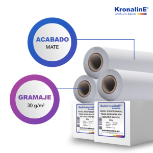 SUBL201 PAPEL PROFESIONAL PARA SUBLIMACIÓN SECADO RAPIDO 30g 1.62 x 300 m