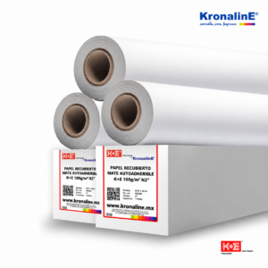 KE002 PAPEL RECUBIERTO MATE AUTOADHERIBLE K+E 100g/m2 N2” 0.914 x 25 m RL