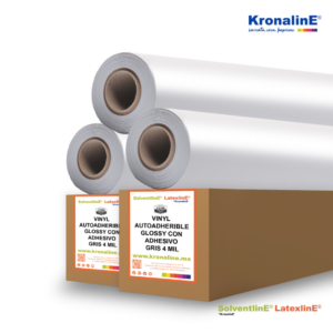 VGRGL18 VINIL AUTOADHERIBLE REMOVIBLE GLOSSY CON ADHESIVO GRIS 4 MIL 1.524 x 50 m RL